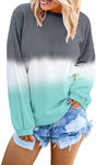 Sweatshirt Colorblock Tie Dye Printed Pullover Tops(S-2XL)